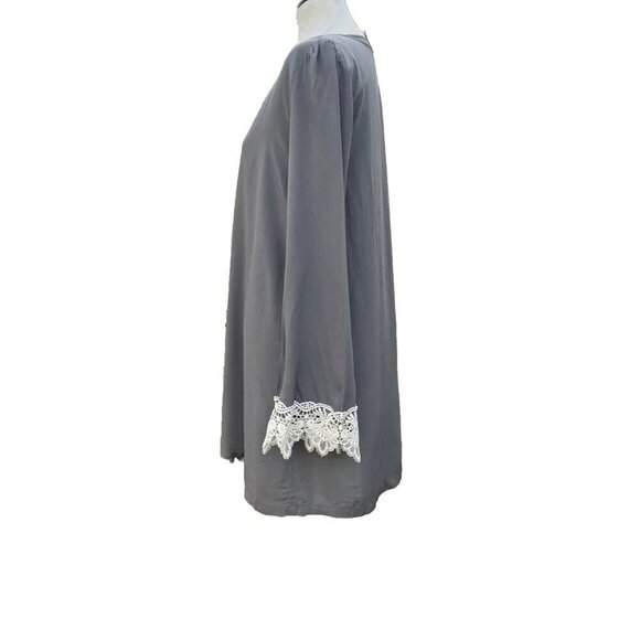 Swell Womens Gray Rosarito Bell Sleeve Crochet Detail Dress Size M L - Picture 10 of 11